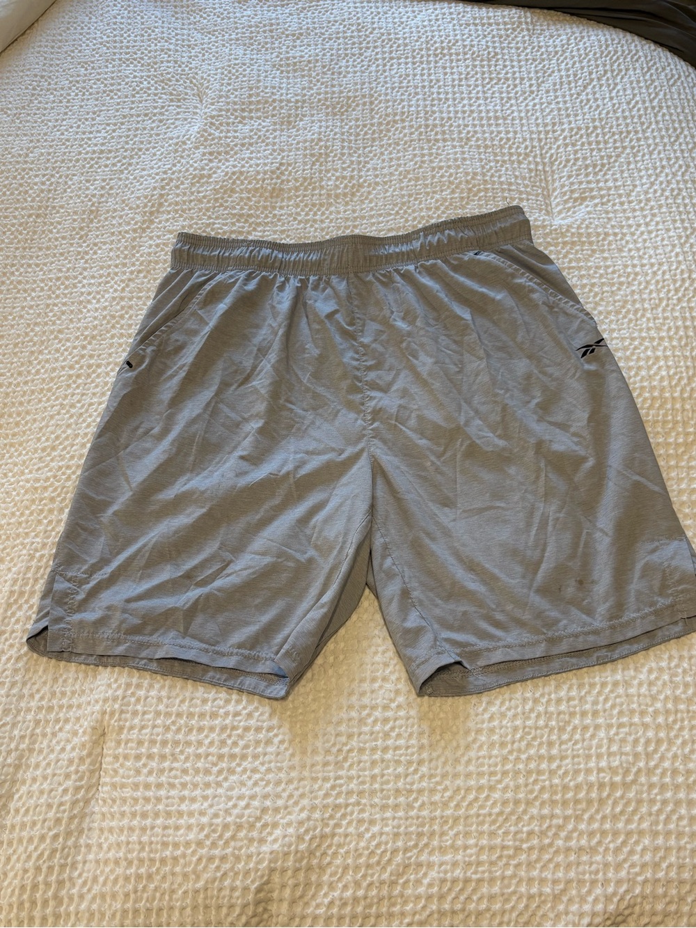 Reebok Men’s Light Gray Athletic Workout Shorts
